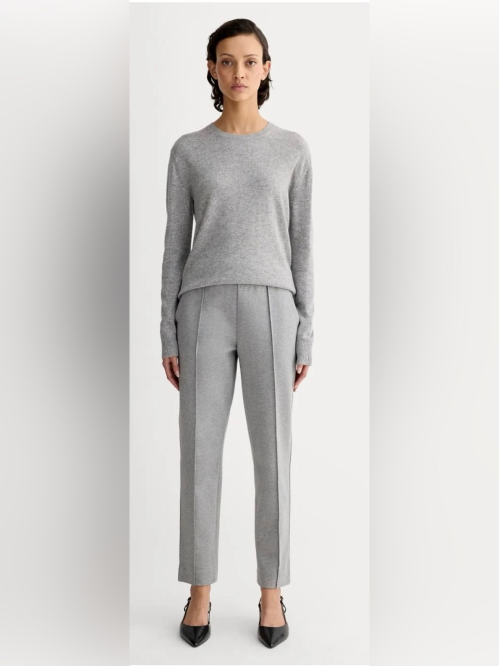 Everlane Straight-Leg Knit Pants in Dark Gray